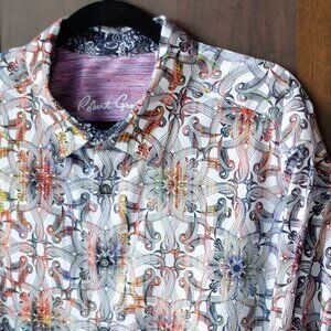 Robert Graham 2XL Long Sleeve Button-Up Shirt – Multicolor Kaleidoscope Pattern